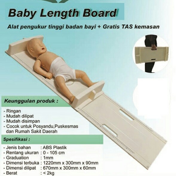 Alat Ukur Panjang / Tinggi Badan Bayi Papan + Tas Kenko