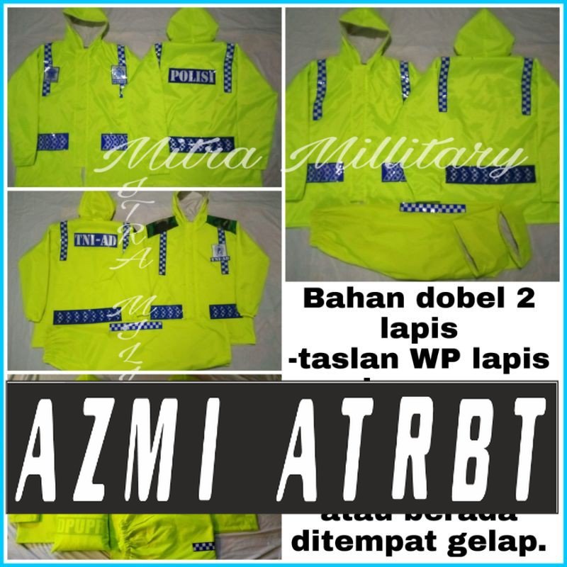 Jas hujan polisi Jas hujan TNI jas hujan Taslan WP lapis beway bahan dobel PREMIUM