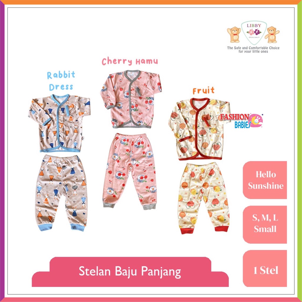 LIBBY PRINT MOTIF TERBARU HELLO SUNSHINE | SETELAN PENDEK | SETELAN PANJANG LIBBY BABY S M L ❤ Fashionbabies ❤