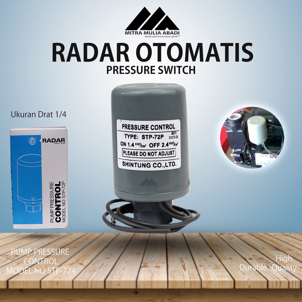 Otomatis Pressure Switch Radar Drat 1/4 Inch Otomatis Pompa Air