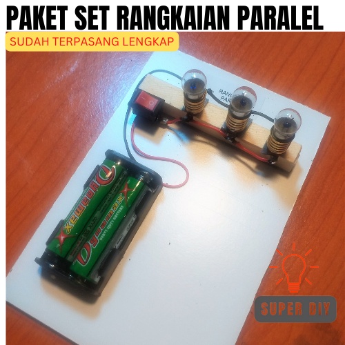 PAKET RANGKAIAN LISTRIK LAMPU SERI PARALEL / UNTUK BAHAN PRAKTEK KELAS 6 SD /  RANGKAIAN SERI / RANGKAIAN PARALEL / BOHLAM SENTER / FIITING LAMPU / KABEL / SAKLAR / PRAKTEK FISIKA / ANGKAIAN EDUKASI / PRAKARYA