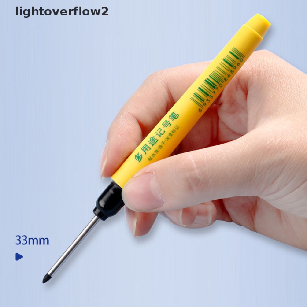 (lightoverflow2) 3pcs / Set Pena Marker 33mm Kepala Panjang Tahan Air Quick Dry Multifungsi (ID)