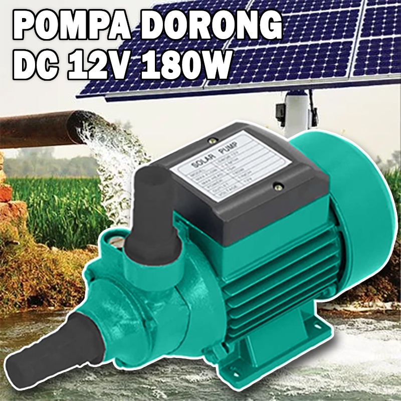 Pompa Air DC 12V Tenaga Matahari Pompa Sumur 180W DC 12 Volt Panel Surya