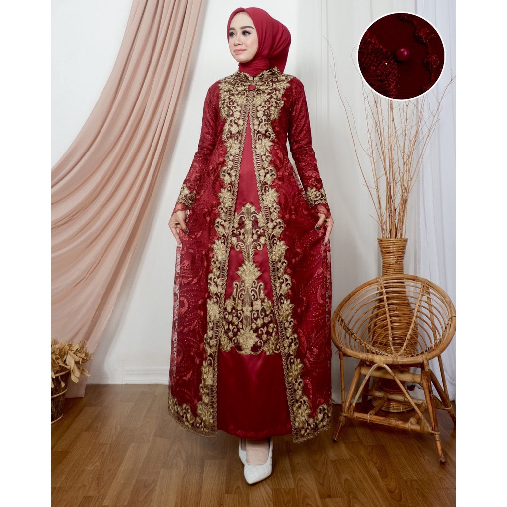 Gamis Makarem Brand Pelangi Jaya || Dress Pesta Modern || Gamis Seragam Kekinian || Bayar di Tempat