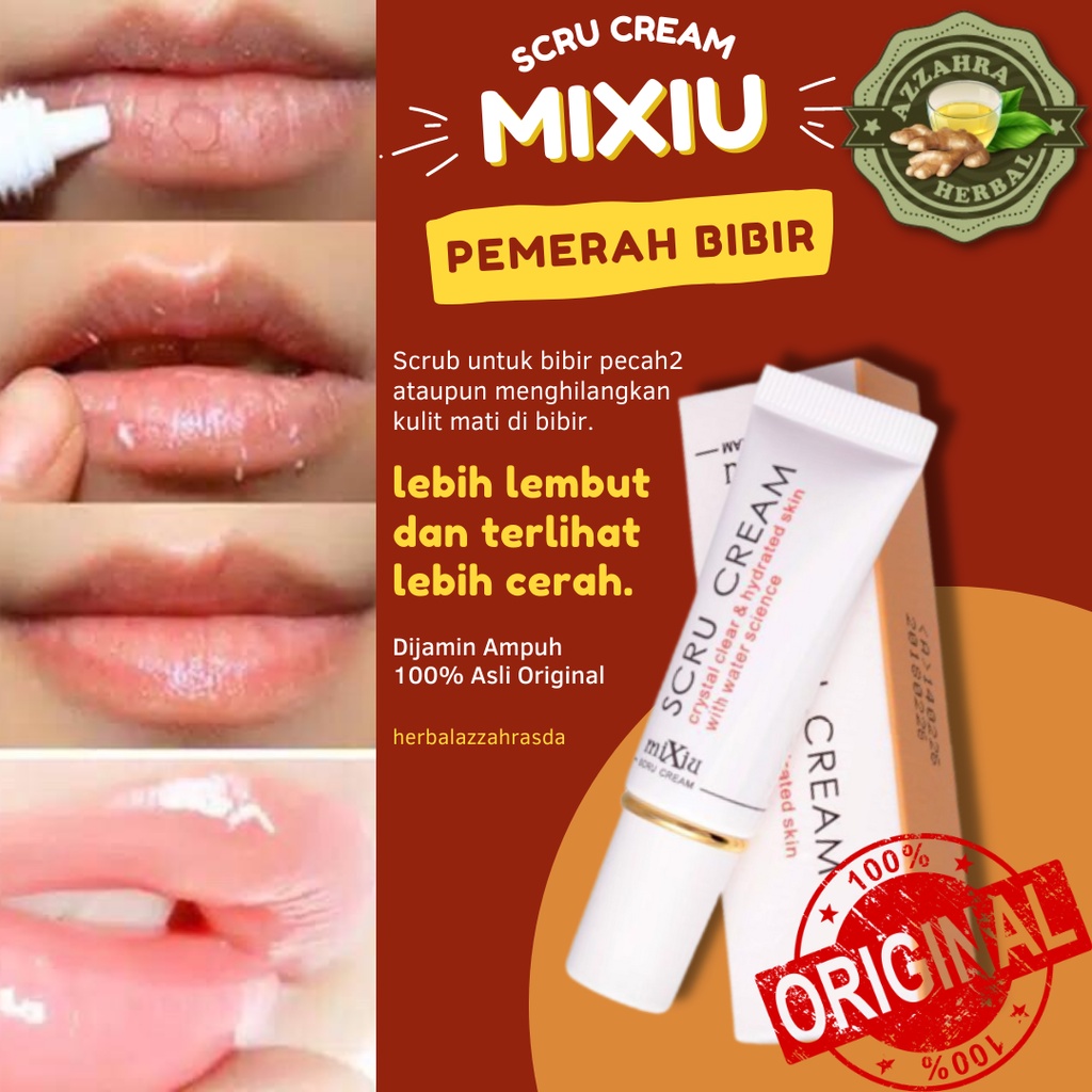 Krim Pemerah Bibir Hitam / Pembersih Bibir Pecah / Lip Balm / Pelembab Bibir Pencerah Bibir / MIXIU SCRU CREAM