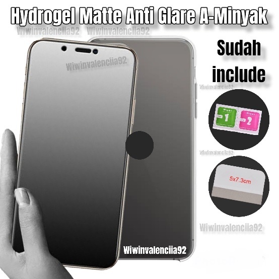 Hydrogel A-GLARE Matte iPhone X Xs Max Xr 7 Plus 8+ 6+ 6s+ 7g 8g Se-2022 Se-2020 2016, 6 6G 6s 5 5G 5s Hidrogel A CLEAR Minyak OIL Full Cover-Ful Coverage Mate Jelly-Jel Hydro Hitam Gelap Doff Anti Antigores-Gores Transparan-Transparent Tipis-Bagus-Laris