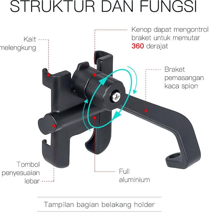 STOCK TERBATAS holder hp motor besi di stang/phone holder hp motor beat/holder hp motor stang/tempat