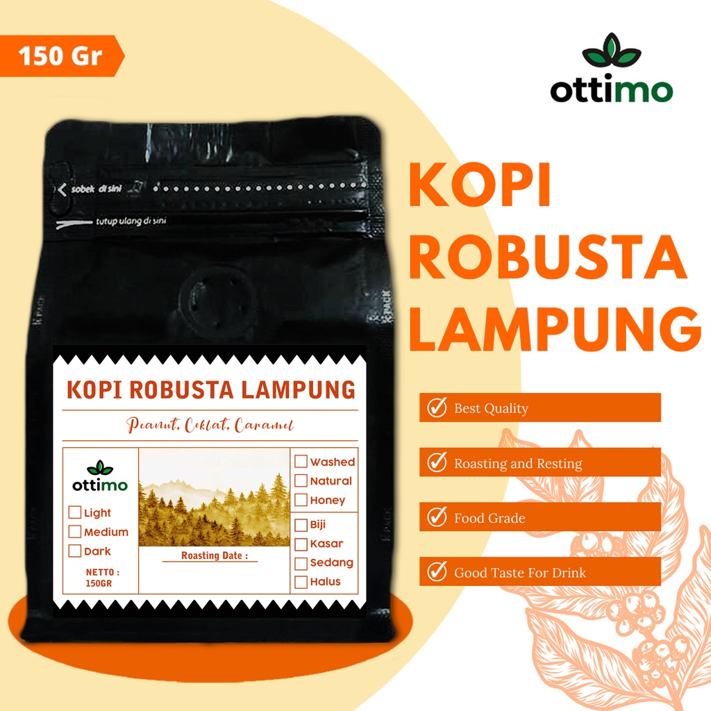 

Ottimo Kopi 150gr / Kopi / Kopi Bubuk / Kopi Hitam / Robusta / Kopi Bubuk Lampung / Biji Kopi Robusta / Kopi Lampung Asli / Kopi Lampung / Kopi Robusta Lampung / Robusta Lampung