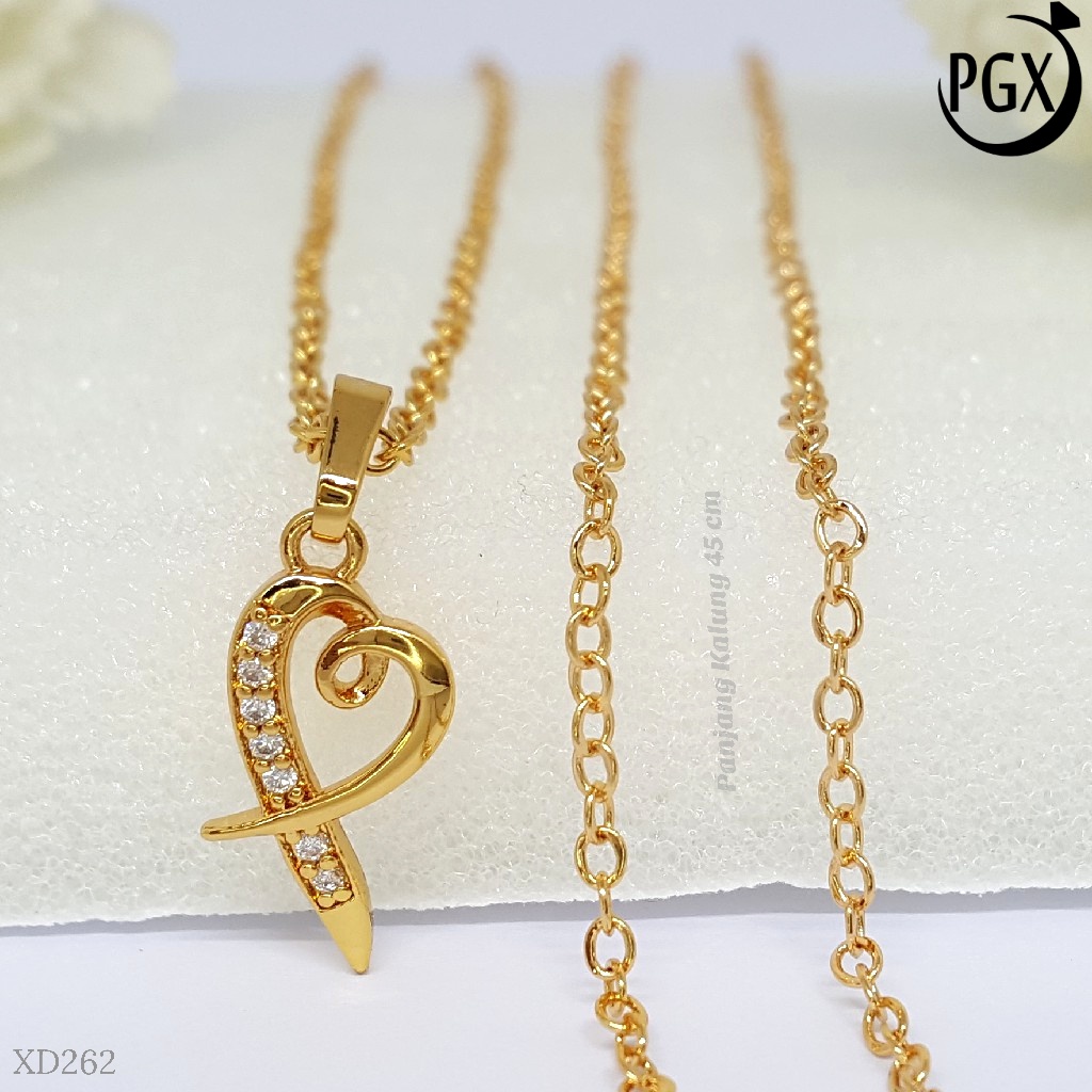 PGX Kalung Wanita Xuping Aksesoris Fashion Perhiasan Lapis Emas XD262