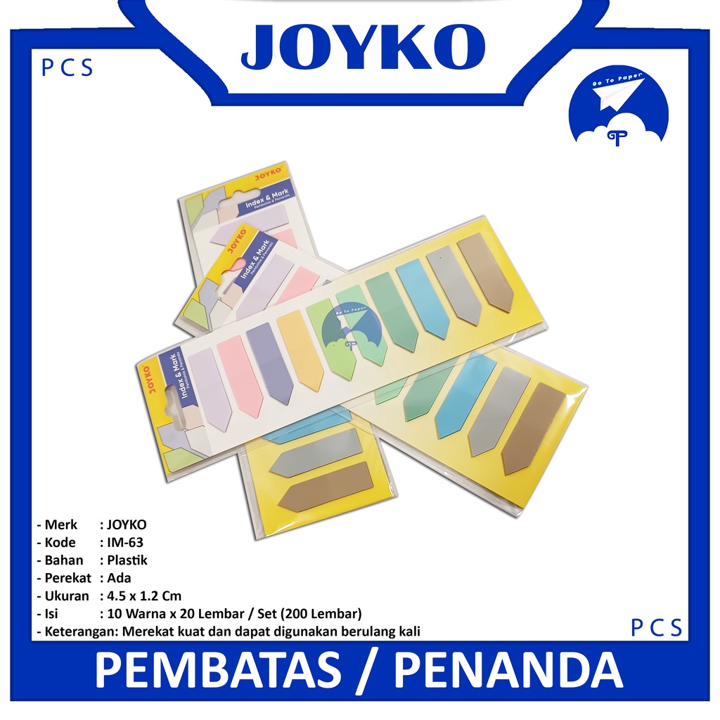 

JOYKO Pembatas & Penanda Plastik Index & Memo IM-63 -Set