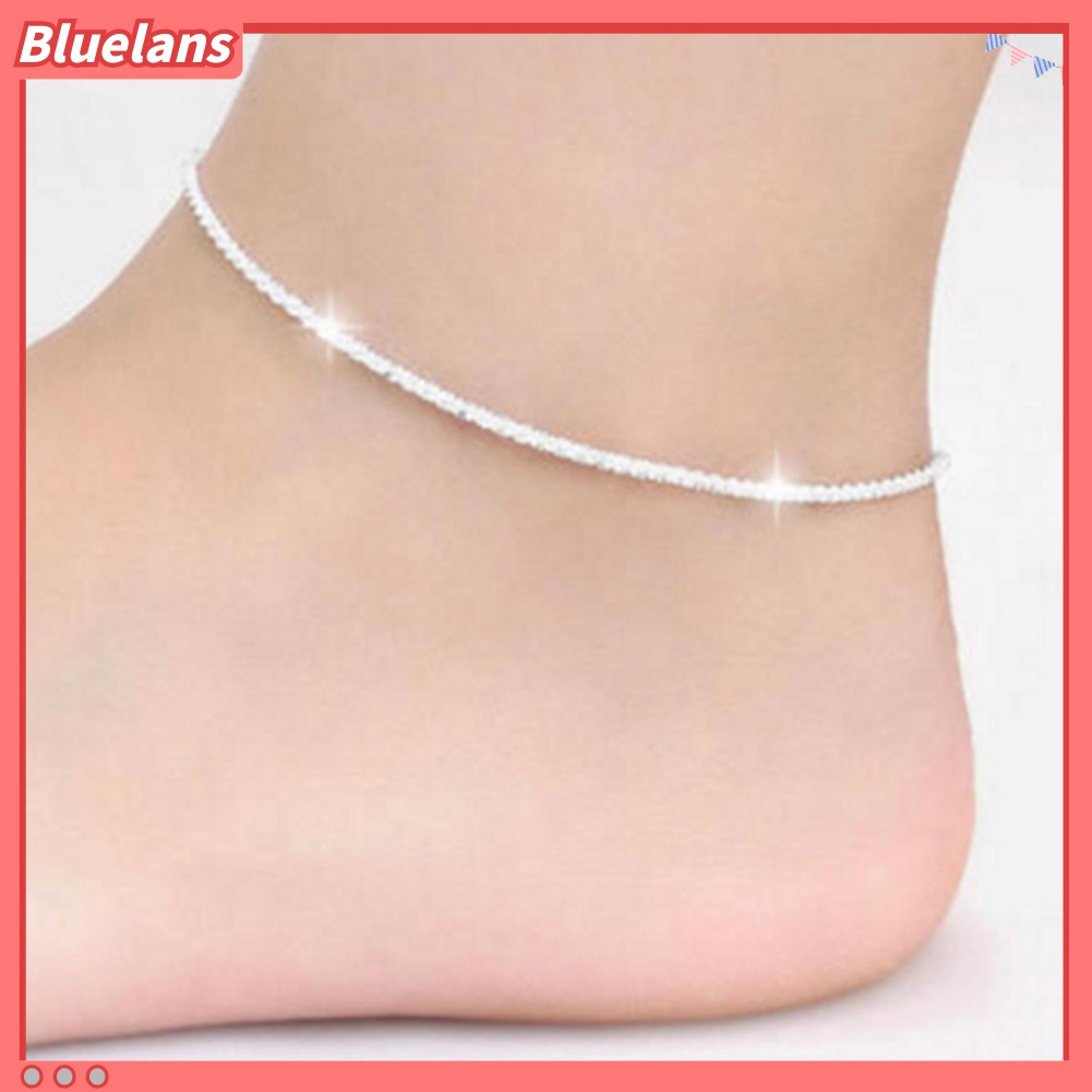 Gelang Kaki Rantai Lapis Silver Untuk Wanita