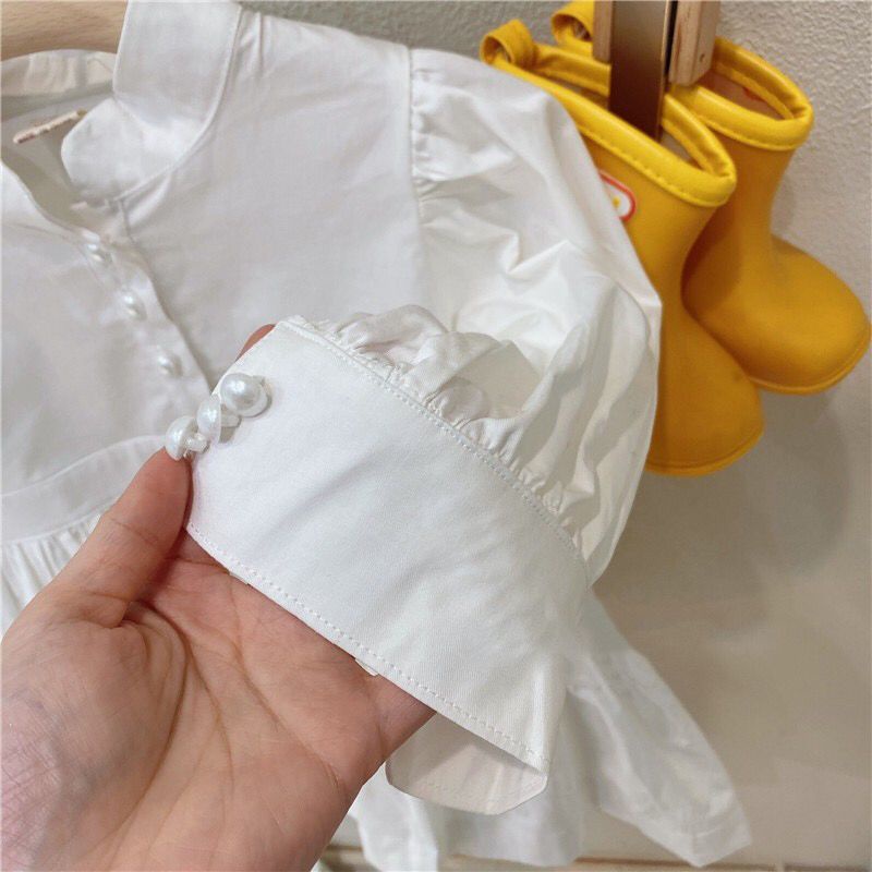 (LOLI-JKT) BD-332 DRESS ANAK WHITE + ROMPI JEANS SIZE  100-140