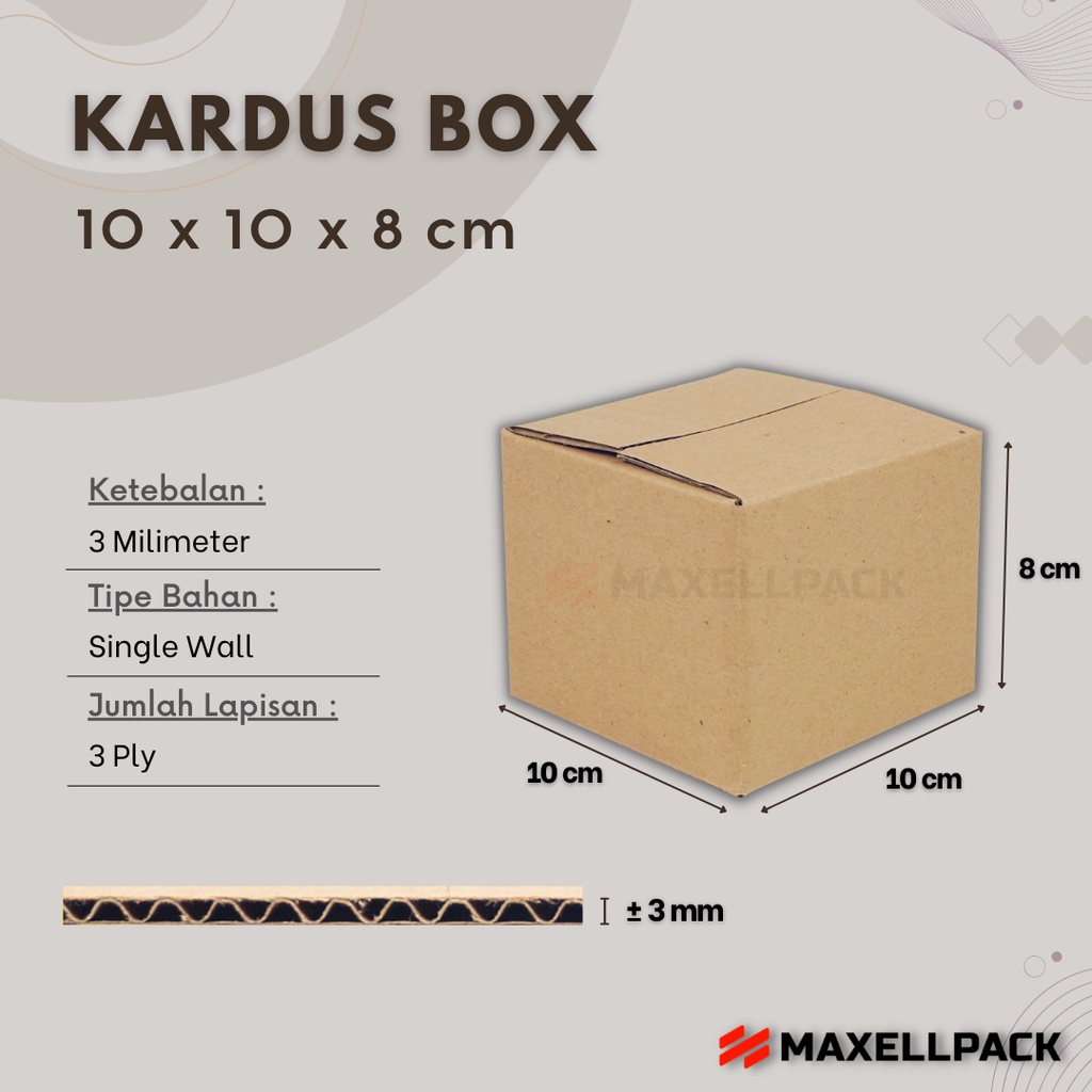 

Kardus Karton Box 10x10x8 CM Dus Packing Polos