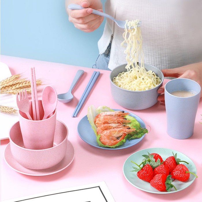 Alat Makan Jerami Set Familia Wheat Straw Cutlery Set 6in1 BPA FREE