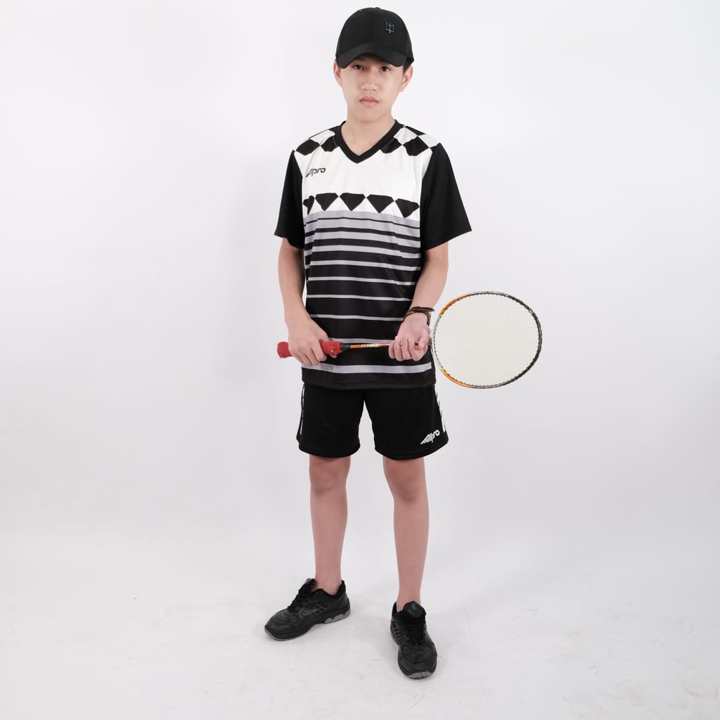 ALLPRO Kaos Jersey Anak Badminton Kaos Lari Kaos Soccer Kaos Pingpong  Seri Hitam Wajik