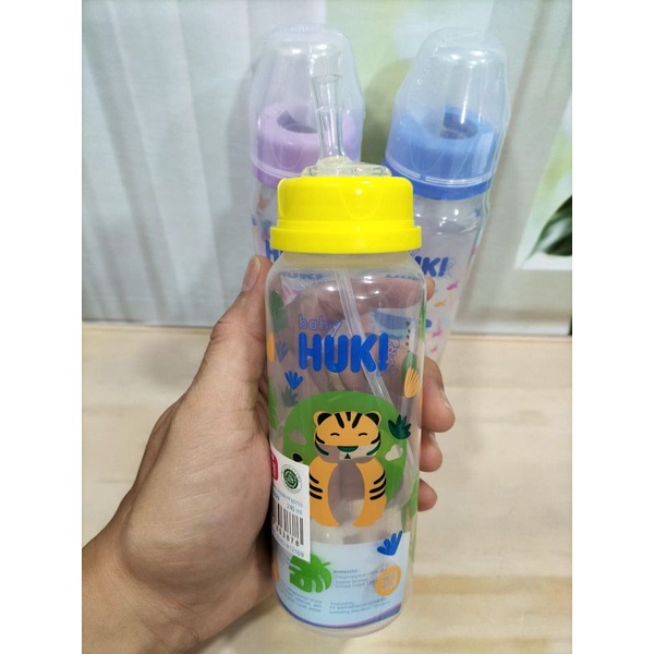 Peket Botol Susu Huki Dengan Sedotan 240Ml BPA Free(Botol+Nipple+Sedotan)