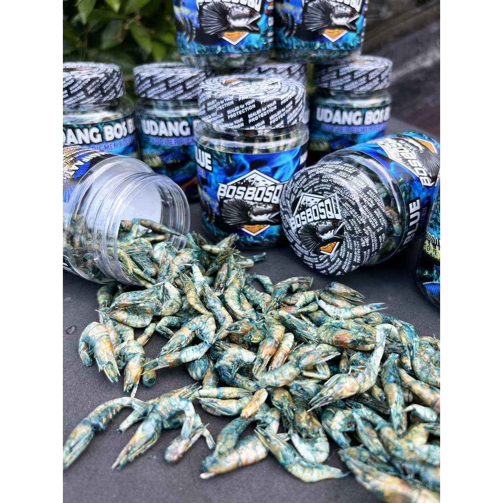 UDANG KERING BLUE (BIRU) @BOS BOS QU GRADE A+ FREE STIKER (30 GRAM)