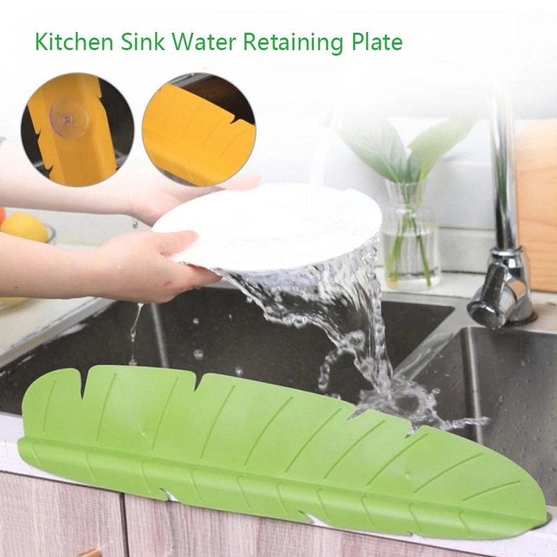 Kitchen Sink Water Splash Board Guard Leaf Style Oil-Proof Splashproof Waterproof Dish Washing Baffle Board Retaining Plate Kitchen Supplies