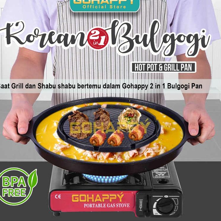 NEW ARRIVAL Halomurah 2 in 1 Panci Shabu shabu bulgogi grill pan (GHK39) KOREAN Mookata Pemanggang -