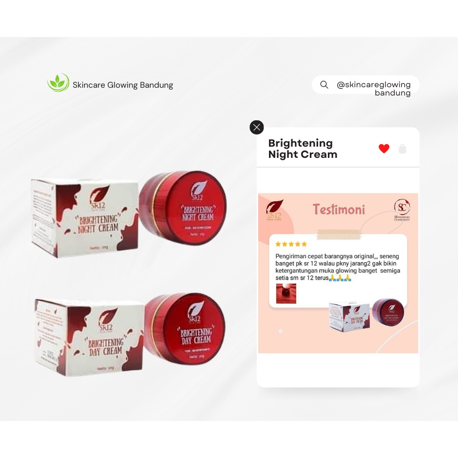 Brightening Day Cream SPF 25 Brightening Night Cream Brightening Spot Cream Day &amp; Night Cream Menghilangkan Dark Spot Cream Wajah Anti Aging Hilangkan Flek Hitam Dan Kerutan Protect Creme Cream Pemutih Wajah