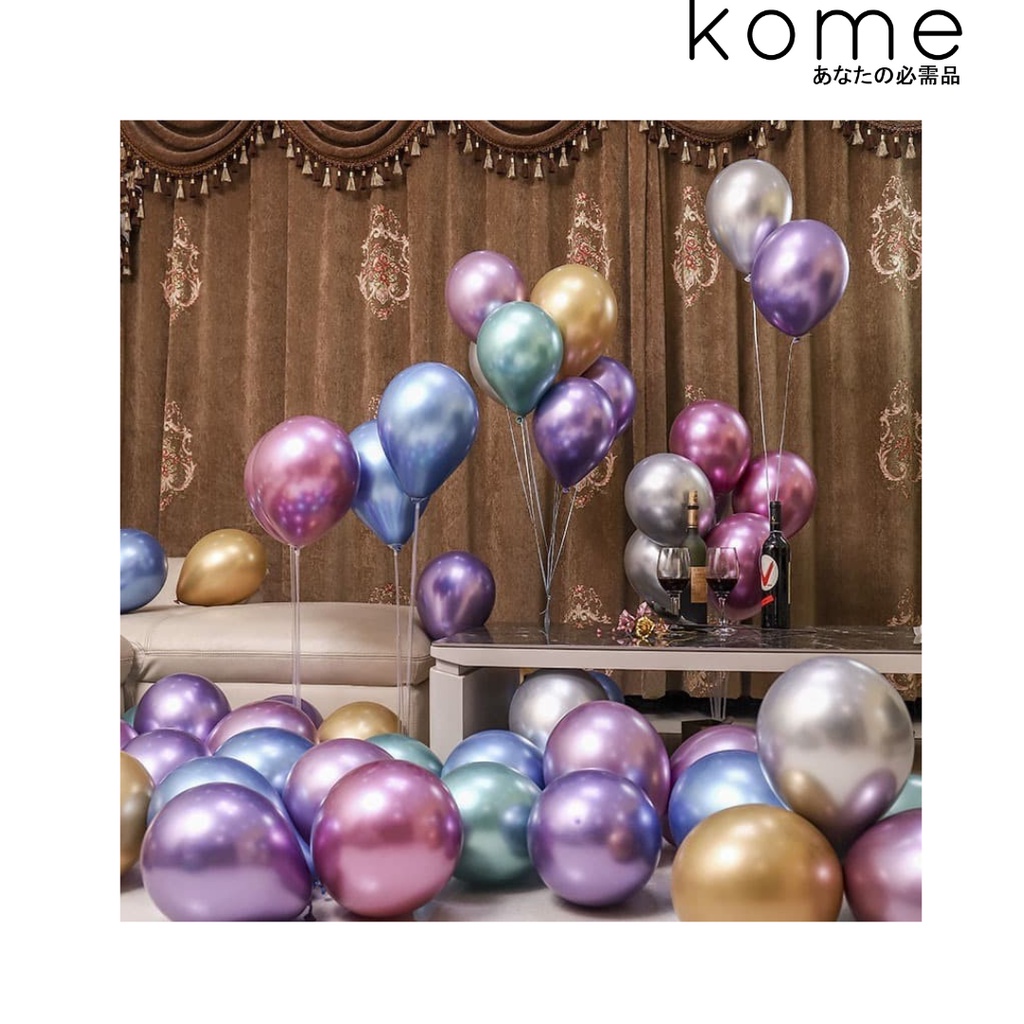 Balon Latex Metalic Chrome Balon Metalik 12 Inch warna warni