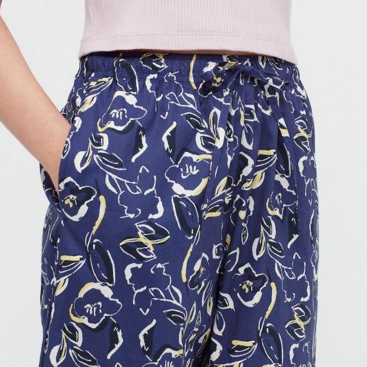 (COD-BS4N Uniqlo Relaco Celana Kulot Motif Pendek 3/4 Original Best.Item