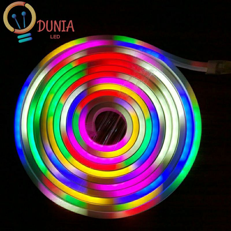 Neon Flexible 220V RGB LENGKAP ADAPTOR CONTROLLER PANJANG 5 METER