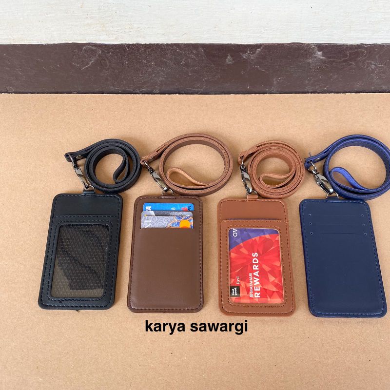 Id card holder name tag kulit | an