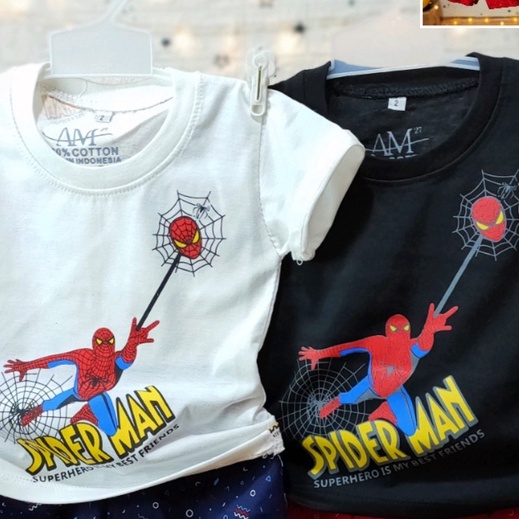 Kaos Anak Cowok SUPERHERO 3 bulan s/d 10 tahun Fullprint Spider man for Boy