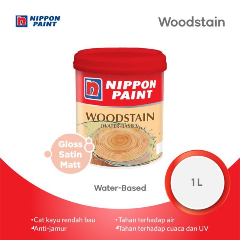CAT PELITUR KAYU WOODSTAIN WATERBASE NIPPON PAINT 1Liter