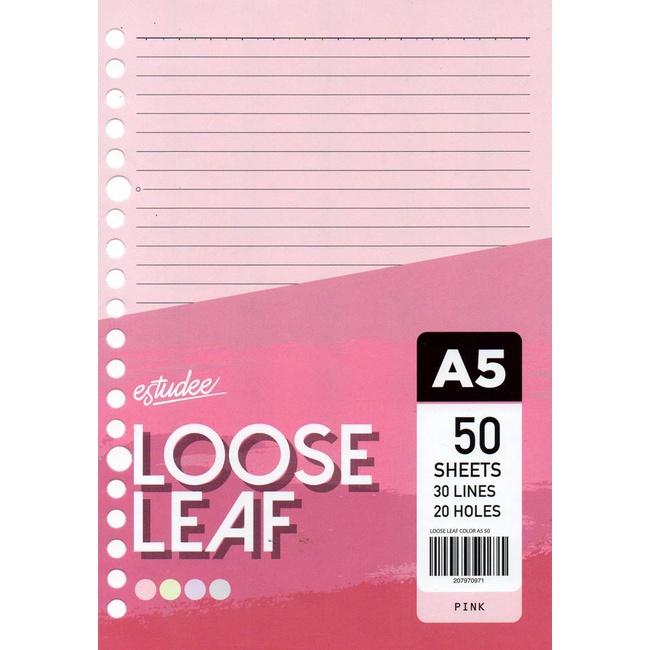 

Gramedia - Estudee Loose Leaf Color A5 50 Pink Stationery