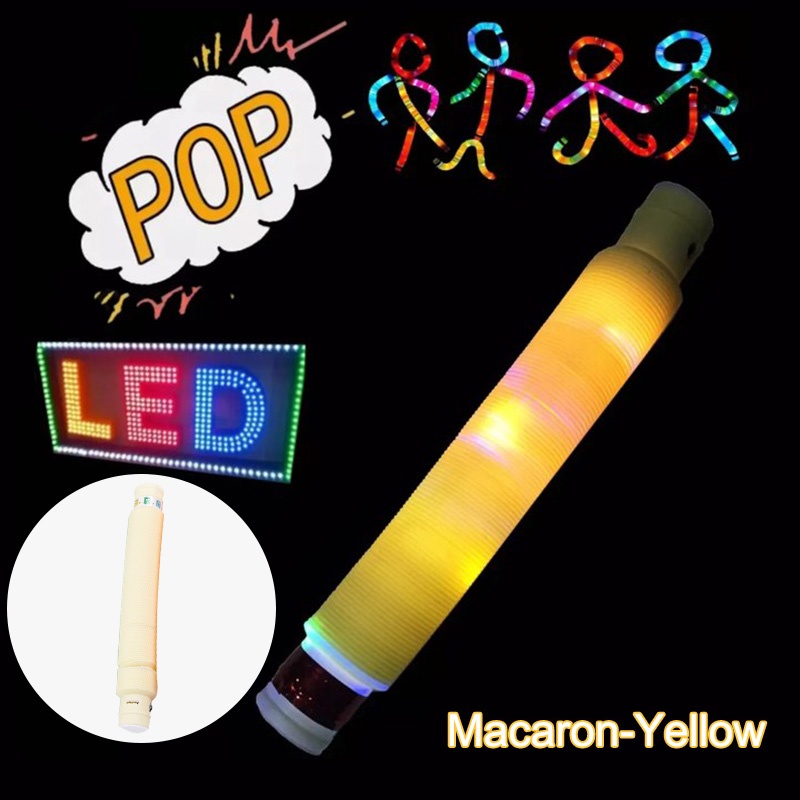COD❤️Mainan Edukasi Pop Tube Fun Pull / Tabung Fidget Lipat Warna Macaron Untuk Penghilang Stress Anak Mainan Tabung Remas Luminous Pereda Stres