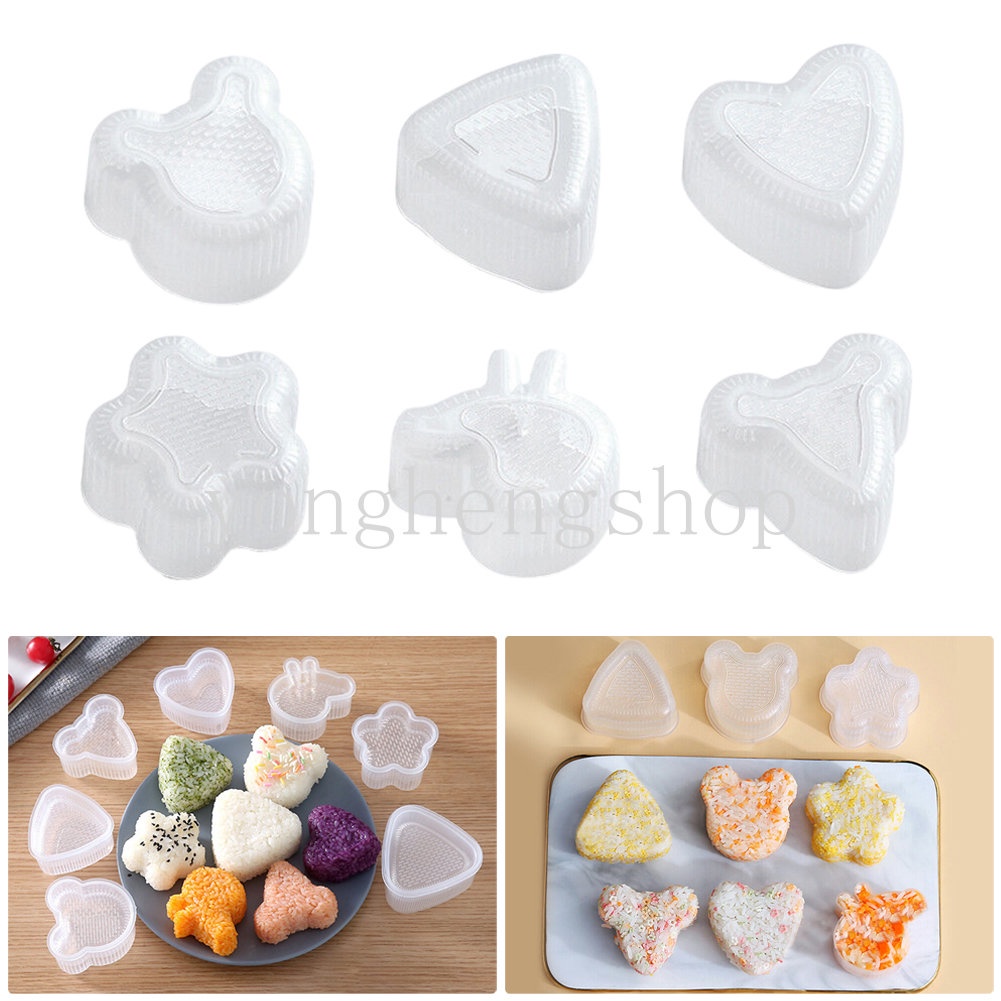 5pcs Cetakan Sushi Onigiri DIY Anti Lengket Untuk Anak-Anak