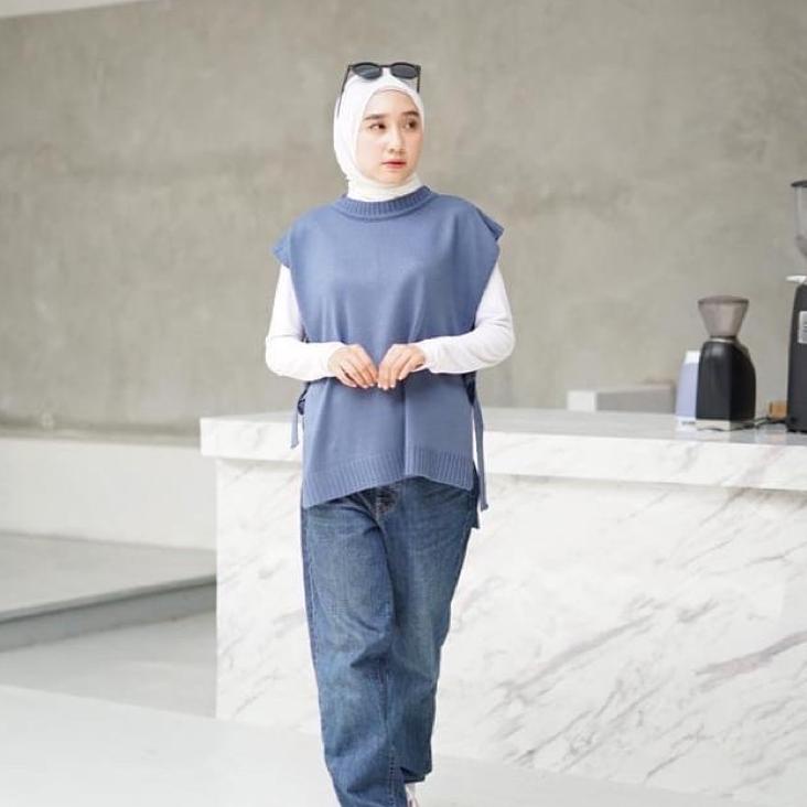 ILLO Vest Rajut Rompi Tali Samping