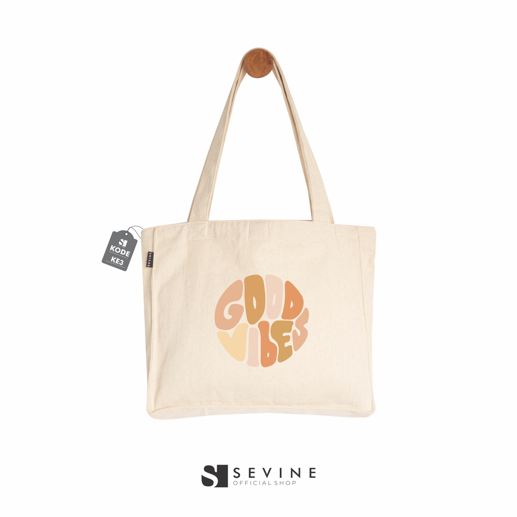 Sevine Totebag Kanvas Tas Wanita Tote Bag Dengan Kantong Laptop Kuliah Sekolah Kerja Quotes Aesthetic - KE