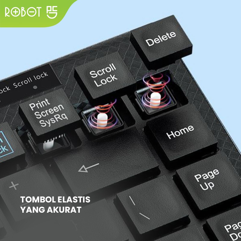 (VROFFSTORE) ROBOT Portable Mini Wired Keyboard RK10 RK 10 Ultra-Thin Garansi Resmi 1 Tahun