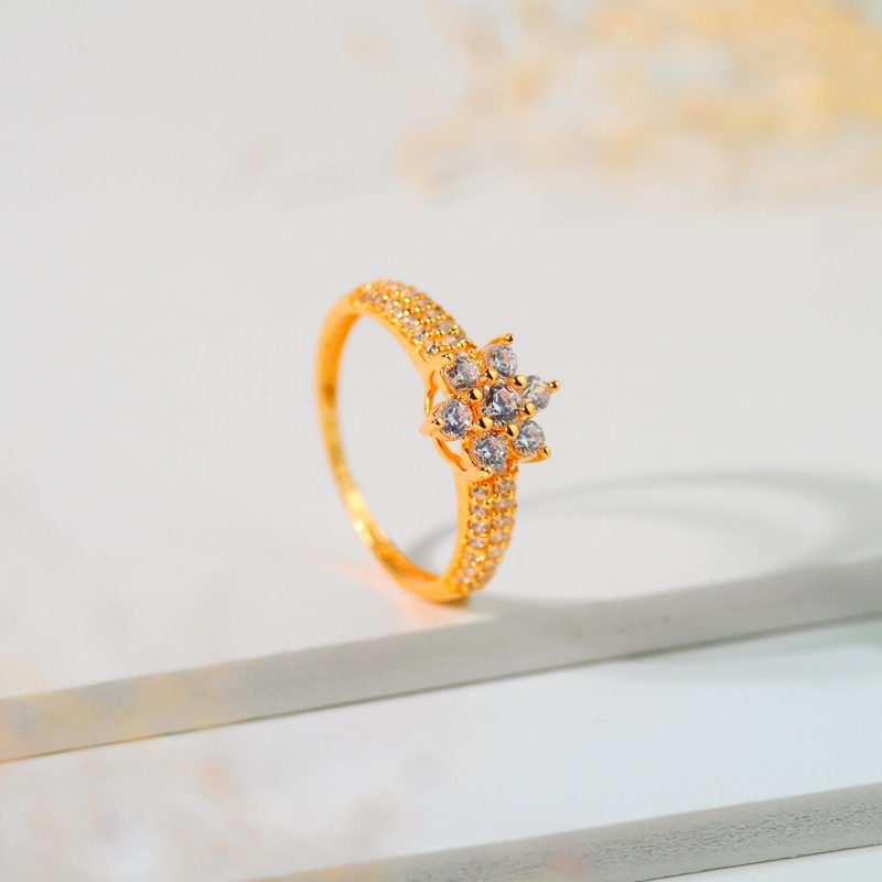Cincin Emas Sakura Full Mata Tabur - Toko Emas Gadjah