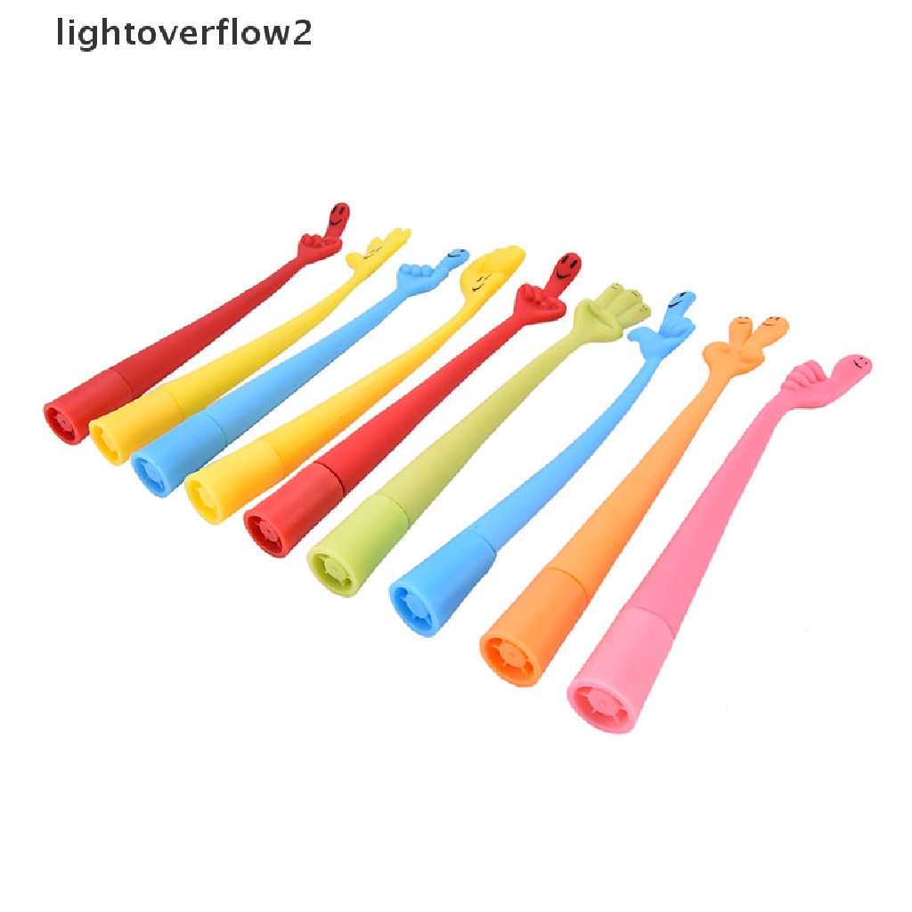 (lightoverflow2) 1pc Bolpoin Bentuk Jari Motif Kartun Lucu Untuk Pelajar