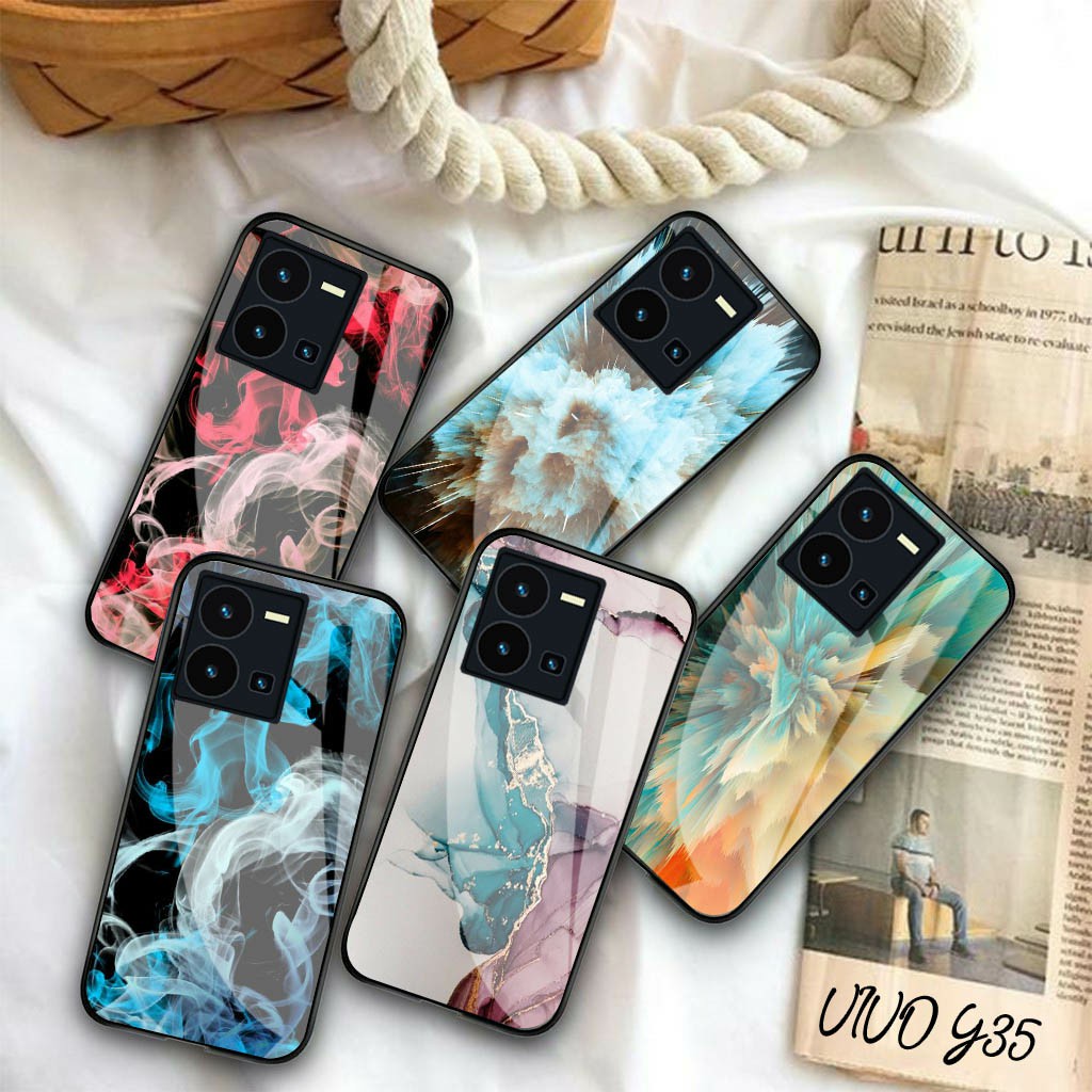 Softcase Glass Vivo Y35 - Case Vivo Y35 - Case Lucu - case Vivo Y35 - kesing Vivo Y35 - softcase Viv