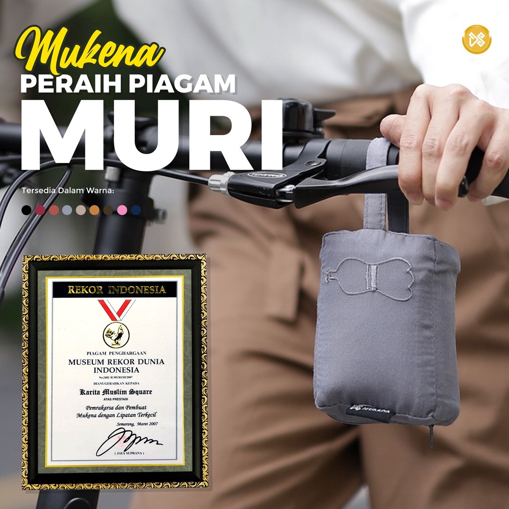 Dyah Suminar - Mukena Traveling Mini Tanpa Kepala - Petunia A/B (Case Ori Bordir Botol)