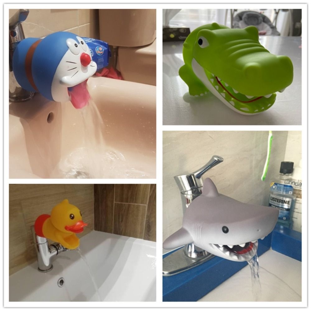 [Elegan] Faucet Extender Bantuan Anak Mencuci Tangan Kartun Aksesoris Keran Kamar Mandi Dapur Mainan Model Hemat Air Bubbler Splash Filter Alat Ekstensi Keran PVC