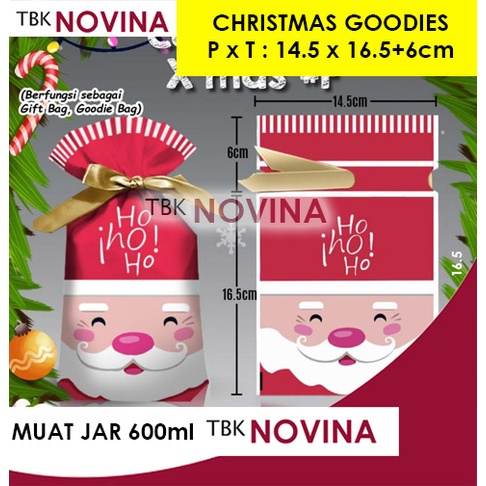 GOODIE BAG NATAL/ KANTONG GOODIE CANDY COOKIES JAR CHRISTMAS / PLASTIK ROTI XMAS