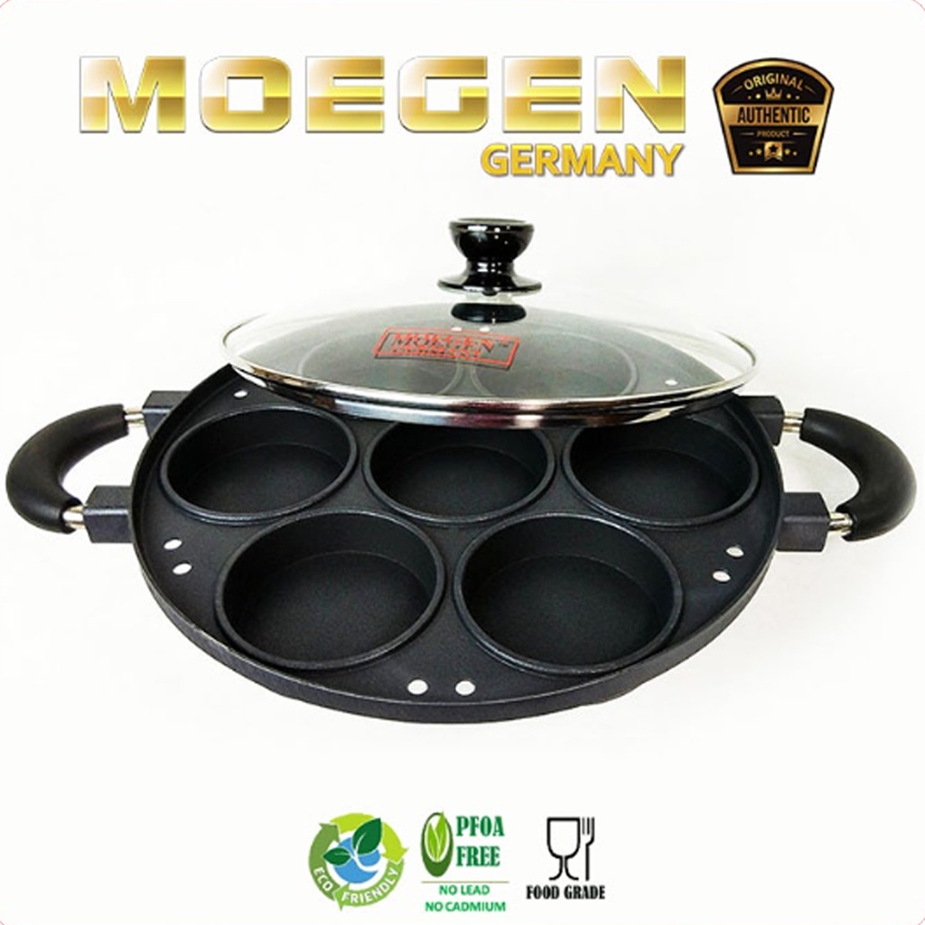 MOEGEN Germany Cetakan Kue Martabak Mini Kue Lumpur Snack Maker 7 Lubang Datar Cake Pan