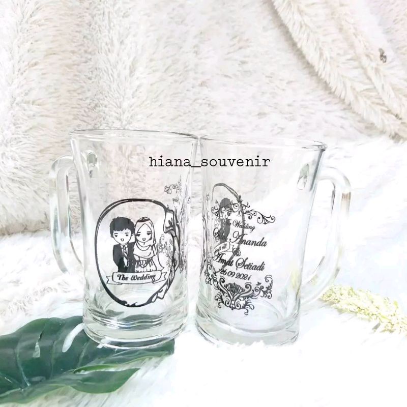 Souvenir Gelas Cangkir Mug CL Slim Jumbo Kaca Kemas Box