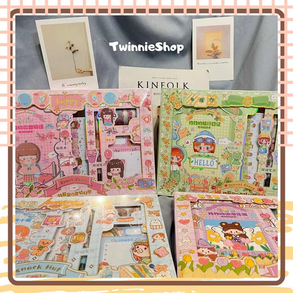 

paket sticker JBE-SCH SET sticker lem tempel karakter unik fancy atk warna warni ready kado gift grosir cod