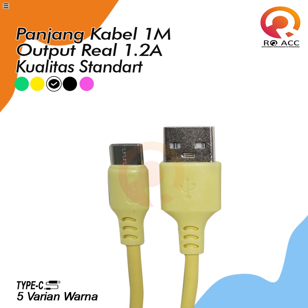 [RO ACC] TYPE C KABEL DATA CHARGER MACARON MURAH 1.2A