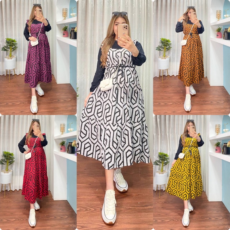 MIDI DRESS CITAYEM| RESLETING DEPAN| DRESS KEKINIAN