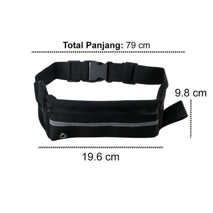 Tas Pinggang Olahraga Lari Jogging Waterproof Running Waist Bag