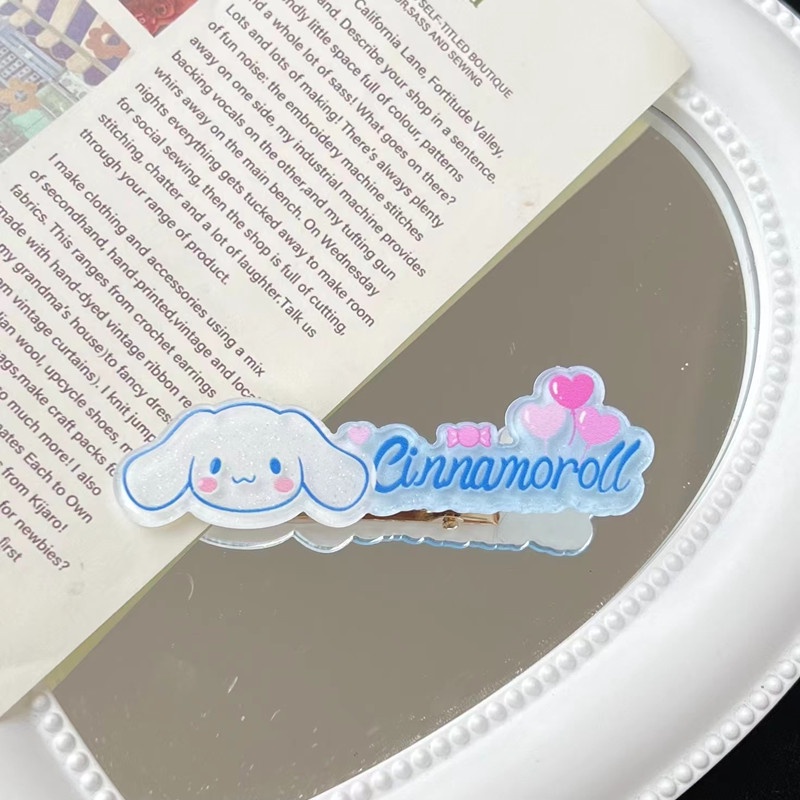 Mhang Jepit Rambut Motif Kartun Sanrio / Huruf Warna Permen Bahan Akrilik Untuk Aksesoris Anak Perempuan