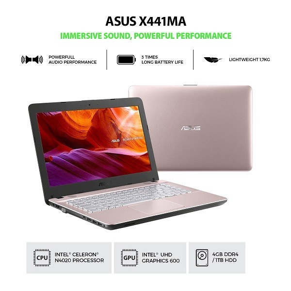 Asus Notebook X441MA-GA033T - Rose Gold [Intel N4020-4GB-1TB]